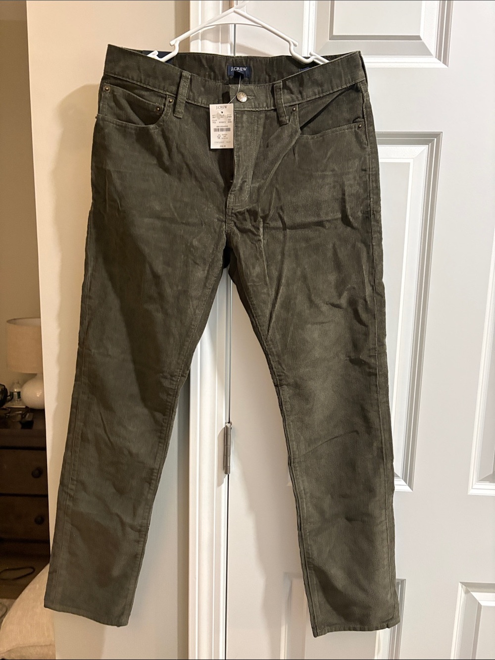 J. Crew Men's Olive Corduroy Trousers